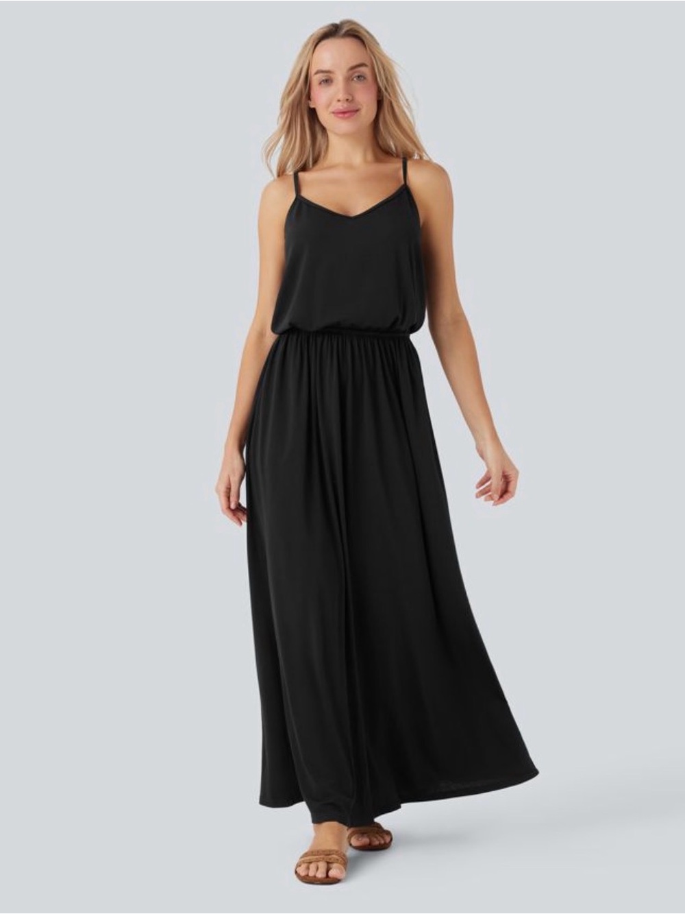 Halara Flowy Maxi Dress with pockets NWT - Picture 3 of 4